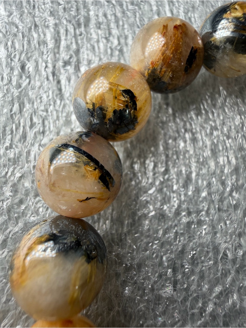Breathtaking Rare 11MM “Sunflower” Golden Rutile Natural Crystal Bracelet